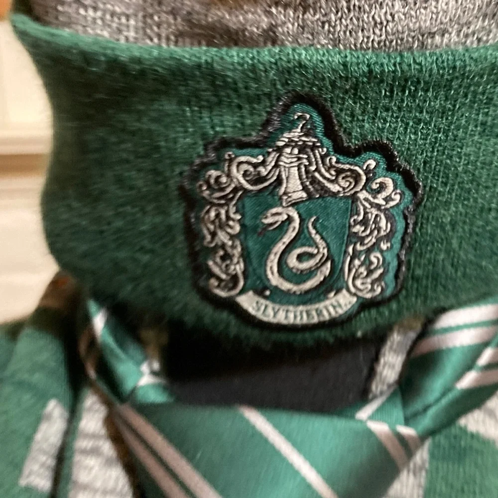 Slytherin Green Crest Scarf /hat /tie House Crest Knit Accent